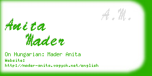 anita mader business card